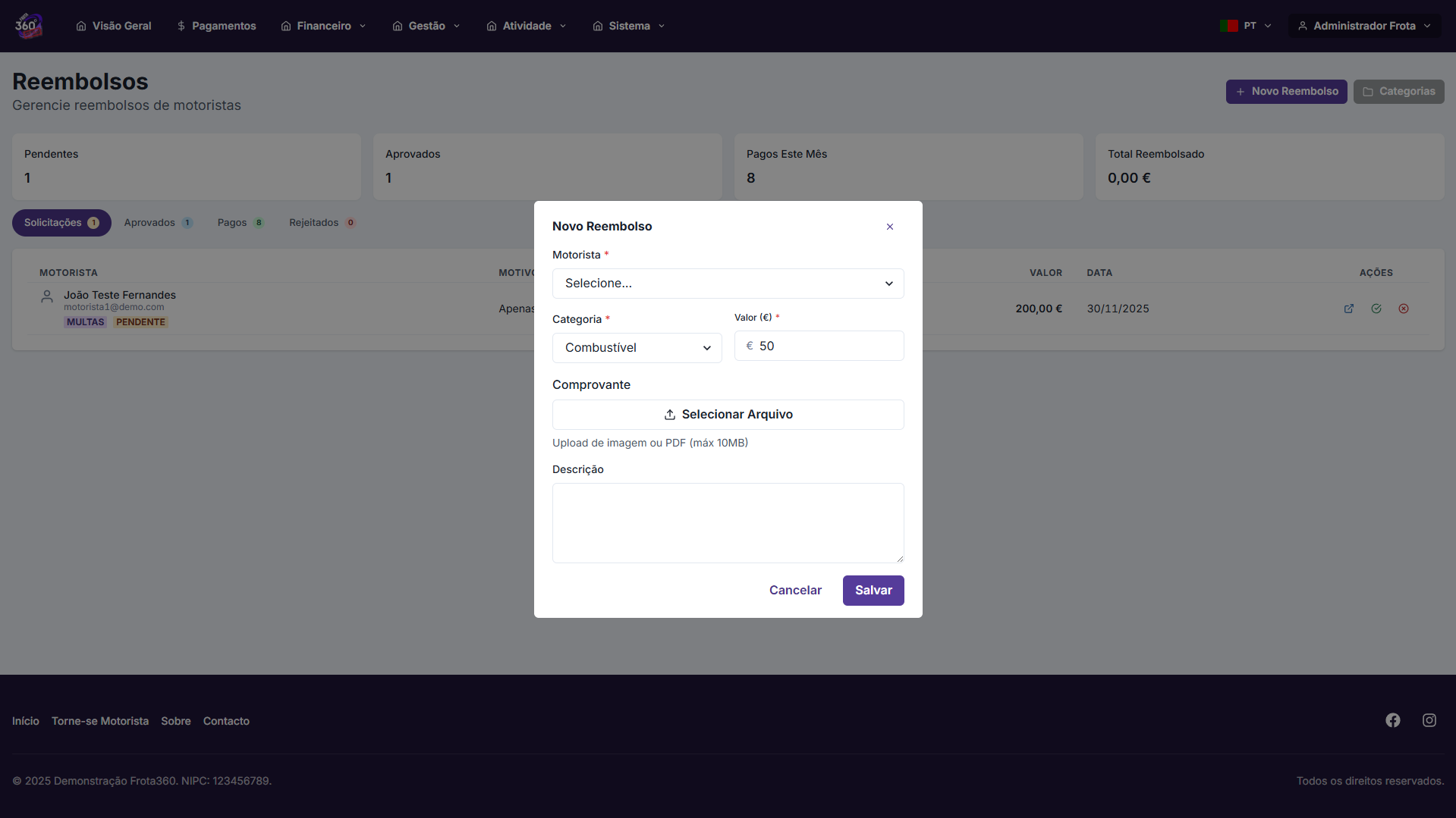 Gestão de Reembolsos - 1